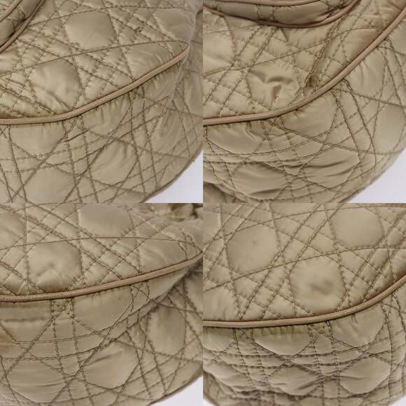 DIOR Canage Hand Bag Nylon Beige Gold - Picture 10 of 13